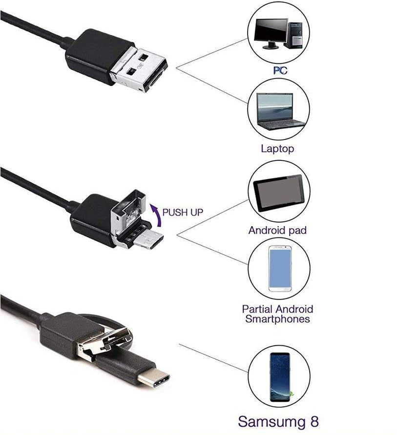 HD USB Waterproof Snake Endoscope – 480P Inspection Camera